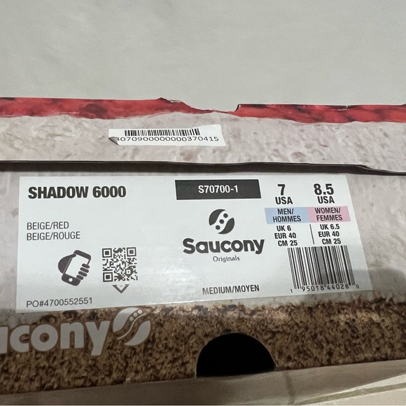 Saucony SHADOW 6000 (NEW YORK STRAWBERRY) Size Womens 8.5 Mens 7 NWT Sneakers - Picture 8 of 9